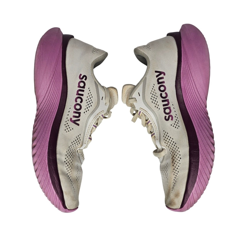 Saucony Kinvara 15 Womens 8.5 Cream Purple Running Shoes S10903-110 Low Top - Picture 5 of 11